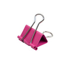 JAM Paper Colourful Binder Clips - Medium - 1 1/4" - Pink - 15 Pack-Quantity: 15 Clips per Pack | Durable and Reusable