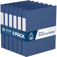 Davis Group Premium Economy Binder - D Ring - 1" - Royal Blue - 6 Pack-3 Ring Binder