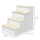 PawHut 21.3" H Pet Stairs for High Bed - White-The 4 step pet stairs with neutral colour tones perfectly with your existing furniture 