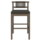 Modway Eleni Outdoor Teak Wood Bar Stools 2-Piece Set - Weathered Grey/Flint-8