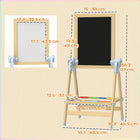Qaba Double Sided Wood Art Easel with Height Adjustable - Natural-Adjustable board angle for comfortable drawing positions 