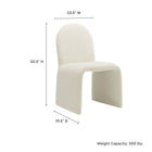 Modway Junia Boucle Upholstered Arch Armless Dining Chair - Cream-OEKO-TEX® STANDARD 100 Certified and Recycled Fabric Upholstery