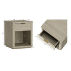 Manhattan Comfort Evelyn 20" Modern 1-Drawer Nightstand - Natural-Smooth Rounded Edges Add a Modern Charm and Enhance Safety