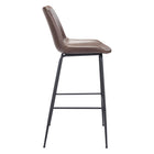Zuo Byron Barstool - Brown-Dimensions: 22.2" L x 20.9" W x 43.1" H