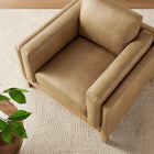 Modway Roscoe Vegan Leather Armchair - Toast-Low Profile Silhouette
