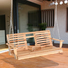 Outsunny 2 to 3 Seater Porch Swing with Foldable Table-Practical swing bench can hold up to 2 or 3 people   