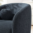 Modway Holland Swivel Chenille Fabric Armchair - Navy-Ball Accent Pillows