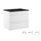 Modway Render 24" Wall-Mount Bathroom Vanity - White/Black-Wall-Mount Design