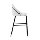 Manhattan Comfort Gracie 22" Modern Leatherette Upholstered Barstool - White and Black-Seat Height: 29.1 in