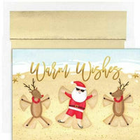 JAM Paper Christmas Cards & Matching Envelopes Set - 7-6/7" x 5-5/8" - Beach Angels - 18 Pack-Beach Angels Design