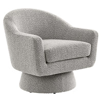 Modway Astral Boucle Fabric Swivel Chair - Taupe-Swivel Accent Chair