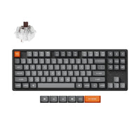 Keychron K8 Max RGB Wireless Mechanical Keyboard - Hot-Swappable - Brown Switch - TKL Layout - Black-Exceptional Connectivity: Seamlessly switch between devices with the 2.4 GHz wireless connection or Bluetooth 5.1, offering rapid response times and multitasking capabilities across your computer, phone, and tablet.