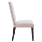 Modway Catalyst Performance Velvet Dining Side Chairs - Pink - Set of 2-Rubberwood Legs