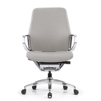 Decent Living Standard Height Back Office Chair - Off White-Premium genuine leather office Chair