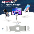 ShoppingAll Fully Adjustable Portable Tablet Stand for 4.7"-13" Phone/Tablet - White-Sturdy & Durable Build - Made from high-quality materials, this stand provides a stable base for your device, ensuring secure placement while working, studying, or streaming.