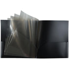 JAM Paper Heavy Duty Plastic Multi-Pocket Folders - 10 Pocket Organizer - Black - 2 Pack-Quantity: 2 per pack | Enough to organize all your subjects & projects