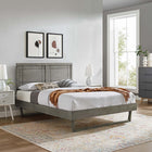 Modway Marlee Wood Full Platform Bed with Angular Frame - Grey-Assembly Required