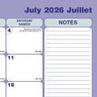 Blueline 13 Months Monthly Academic Desk Pad - July to July - 17-3/4" L x 10 7/8" W - Bilingual-14-month reference calendar, notes, numbered weeks, Julian dates, holidays, moon phases