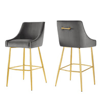 Modway Discern Bar Stools - Gray - Set of 2-Glam Deco Bar Stool