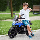 Qaba Honda Licensed 12V Electric Motorcycle with Headlights Music - Blue-A button start, headlights, and music enhance interactive play 