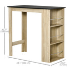 HOMCOM Modern Bar Table for Kitchen, Dining Room, Living Room - Natural Wood-Great for creating a cozy drink or as an impromptu workspace, also works as a side table for displaying mementos