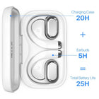 MyBat Open-Ear Wireless Earbuds - XL - Black Paw Design - White-Rich Bass - Delivers high-quality sound with deep bass impact