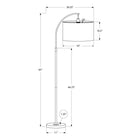 Monarch Specialties 65" H Contemporary Floor Lamp - Black Metal / Ivory / Cream Shade-The elegant arched arm and fabric shade helps to diffuse the light and create a warmly lit room with style