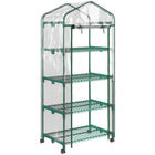 Outsunny 27" x 20" x 65" Portable Greenhouse with 4 Tier Shelves and Wheels - Clear- High-quality steel tubes and strong plastic grid  for a solid, reliable construction
 