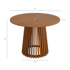 Modway Lane 39" Round Outdoor Teak Wood Dining Table - Natural-39 Inch Slatted Round Tabletop