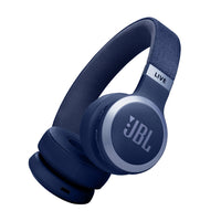 JBL Live 670NC On-Ear Headphones - Blue-Along with powerful JBL Signature Sound, the 40mm drivers offer immersive JBL Spatial Sound that turns any stereo content from any device into virtual surround sound.