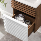 Modway Render 18" Wall-Mount Bathroom Vanity - White/Walnut/White-Fixtures Not Included