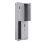 Ceha NH Series 2-Tier Locker with Front Hole Vents - Bank of 2 - Light Grey-Name plate holder on door