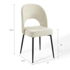 Modway Rouse Upholstered Fabric Dining Side Chair - Black/Beige - 2 Pack-Soft Fabric Upholstery