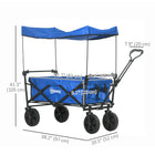 Outsunny Outdoor Collapsible Wagon with Removable Canopy-Steel frame for a solid structure which can cope with being moved around all day