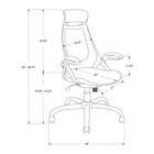 Monarch Specialties 7269 High-Back Executive Office Chair - White/Grey Mesh/Chrome-10