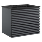 Modway Render 24" Wall-Mount Bathroom Vanity - Grey/Black-Mid-Century Modern Vanity