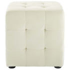 Modway Contour Tufted Cube Performance Velvet Ottoman - Ivory-Stain Resistant Fabric