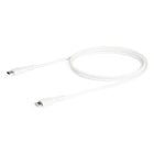 StarTech Durable USB-C to Lightning Cable - 3' -White-RAPIDLY CHARGE LIGHTNING DEVICES: Rugged/strong cord supports fast charging using Power Delivery chargers from Apple 18W up to 96W USB-C adapters, Ideal for Charging Stations, Charges devices incl AirPods, Magic Keyboard/Trackpad/Mouse & Siri Remote