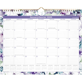 AT-A-GLANCE 2025 BADGE Floral Monthly Wall Calendar - 11-7/8 AT-A-GLANCE 2025 BADGE Floral Monthly Wall Calendar - 11-7/8