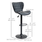 HOMCOM Adjustable Swivel PU Leather Bar Stools - Black - 2 Pack-The lower footrest allows your legs to have a place to relax
