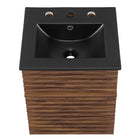 Modway Render 18" Wall-Mount Bathroom Vanity - Walnut/Black-8