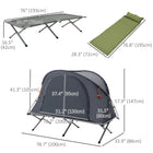 Outsunny Camping Tent Cot with Self-Inflating Air Mattress and Carry Bag for 1 Person-Raised camping cot is built to keep you safe from the elements 