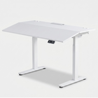 MotionGrey Ultra Electric Adjustable Standing Desk with Tilting Desktop - 55.1 in - White-55.1 in electric standing desk provides powered height adjustment for seated and standing work