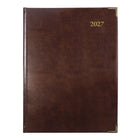 Brownline 2027 Executive Appointment Book Daily Planner with Sewn Binding - 10-3/4" x 7-3/4" - Assorted Colours - Trilingual-Shaded priority and notes boxes on
each spread