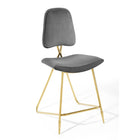 Modway Ponder Performance Velvet Counter Stool - Gray-Performance Velvet Polyester Upholstery