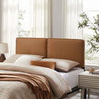 Modway Lindee Vegan Leather Queen Headboard - Tan-Dense Foam Padding