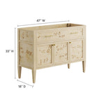 Modway Elysian 48" Wood Bathroom Vanity Cabinet - Burl-Concealed Kitchen Hinges