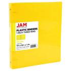 JAM Paper Plastic 1" 3-Ring Binder - Yellow-Colour: Yellow | Be stylish and organized with colourful binders.