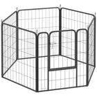 PawHut 6-Panel Foldable Dog Playpen with Door & Strap - 31.5" H-Six panels are configured into various shapes for versatile setups