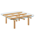 Modway Isby 35" Tempered Glass Coffee Table - Oak-35 Inch Square Coffee Table